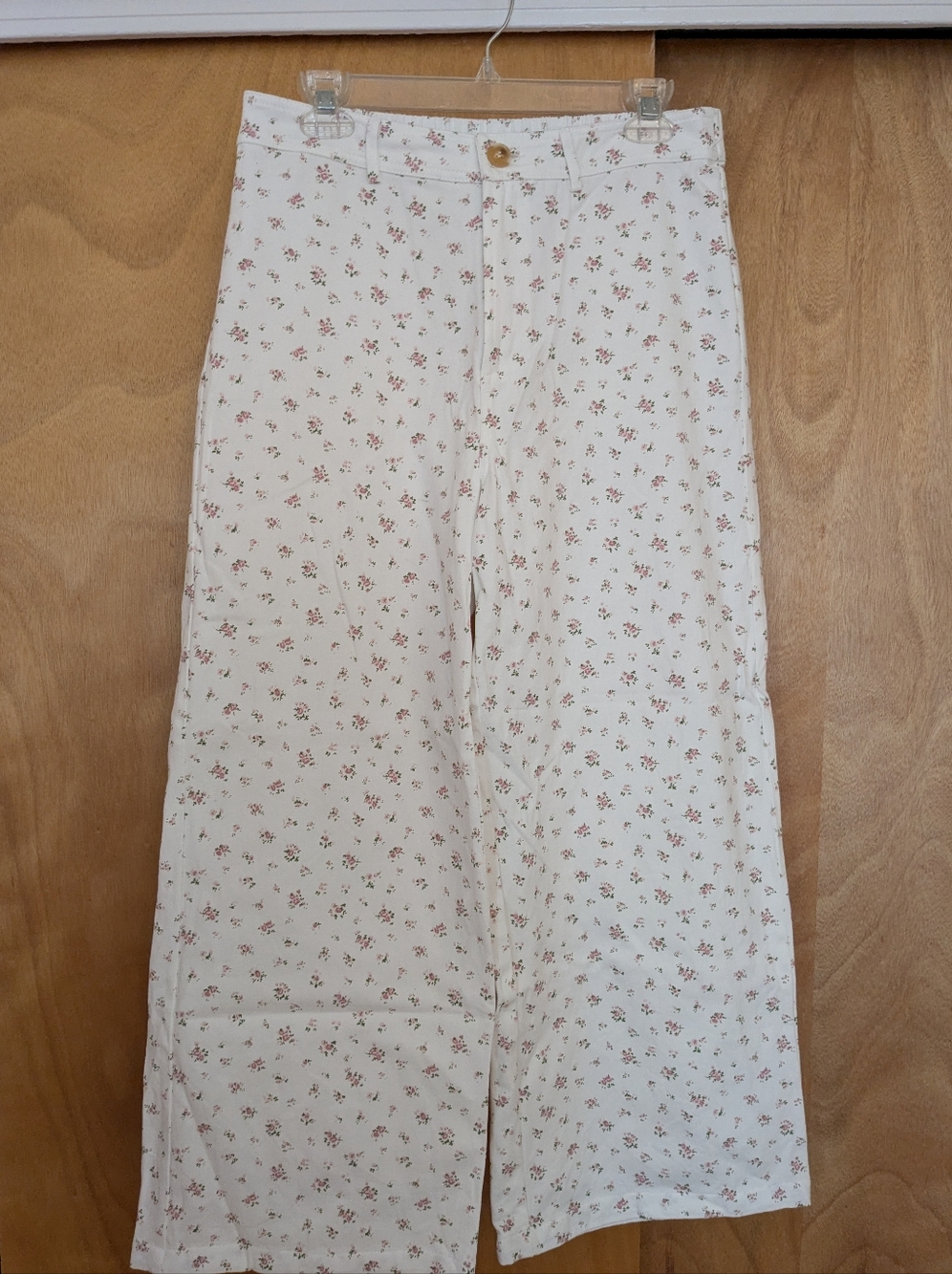 Wishlist White Pants with Pink & Green Floral Print